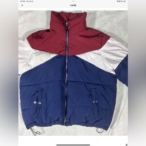 Arizona Jean Company Red, White, and Blue Puffer Jacket